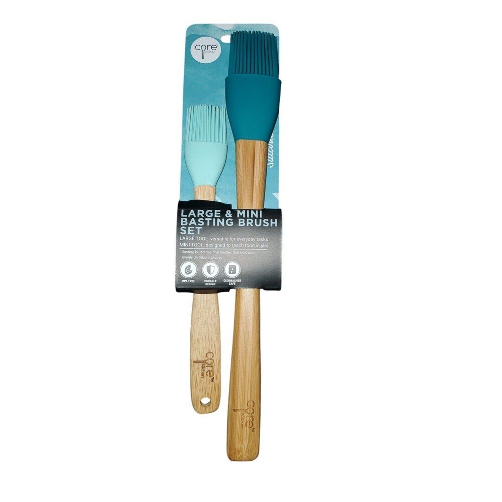 Core Kitchen Large & Mini Basting Brush Set 2 BPA Free Durable Design